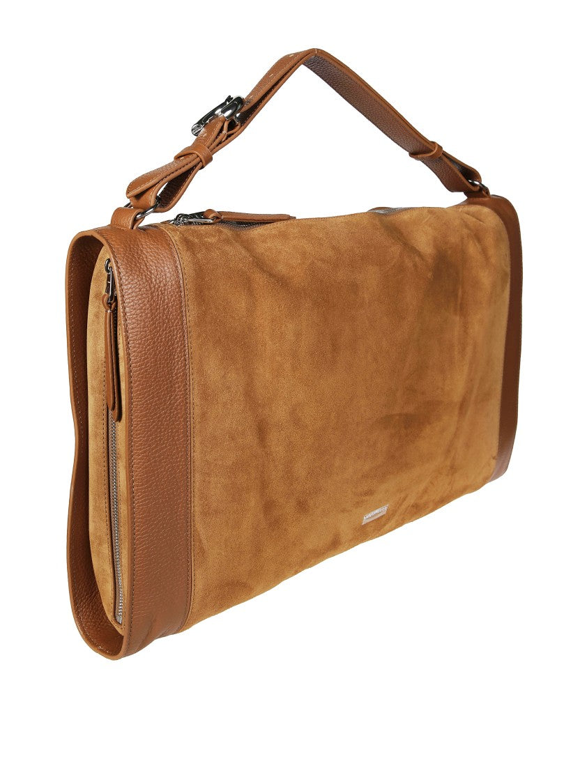 Coccinelle Suede Shoulder Bag With Leather Accents