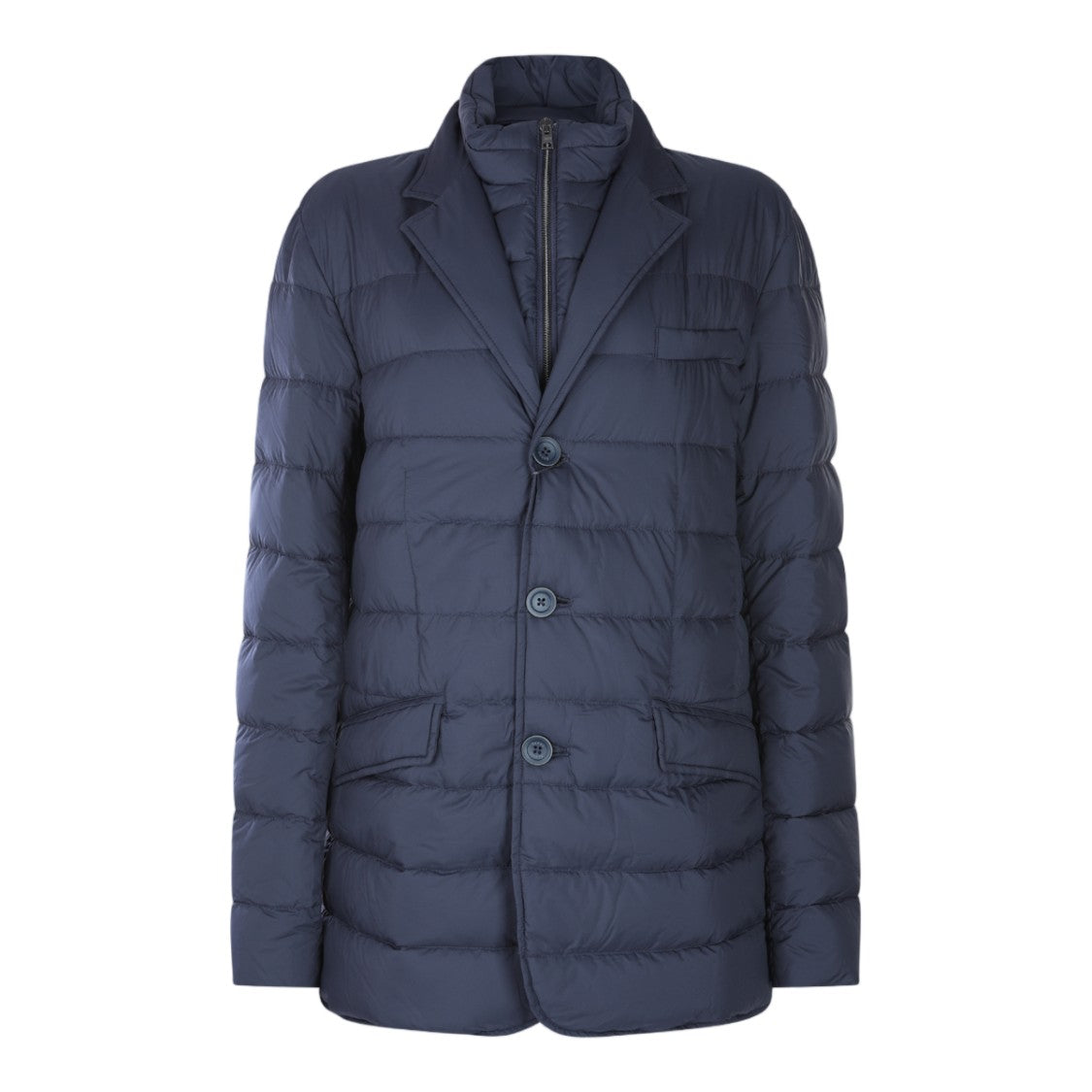Herno Quilted Padded Coat With Tailored Blazer Collar