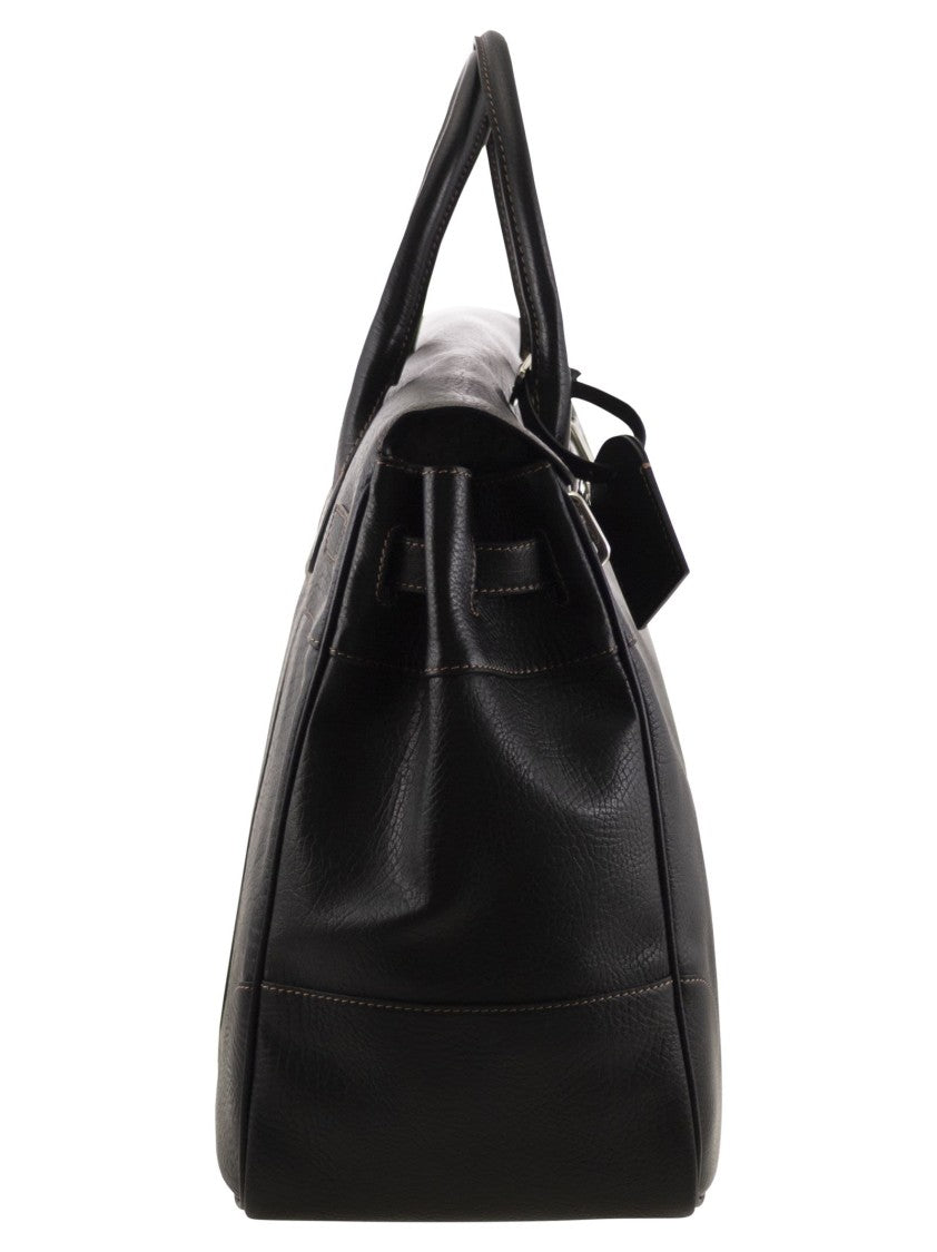 Brunello Cucinelli Country Bag In Calfskin With Grain