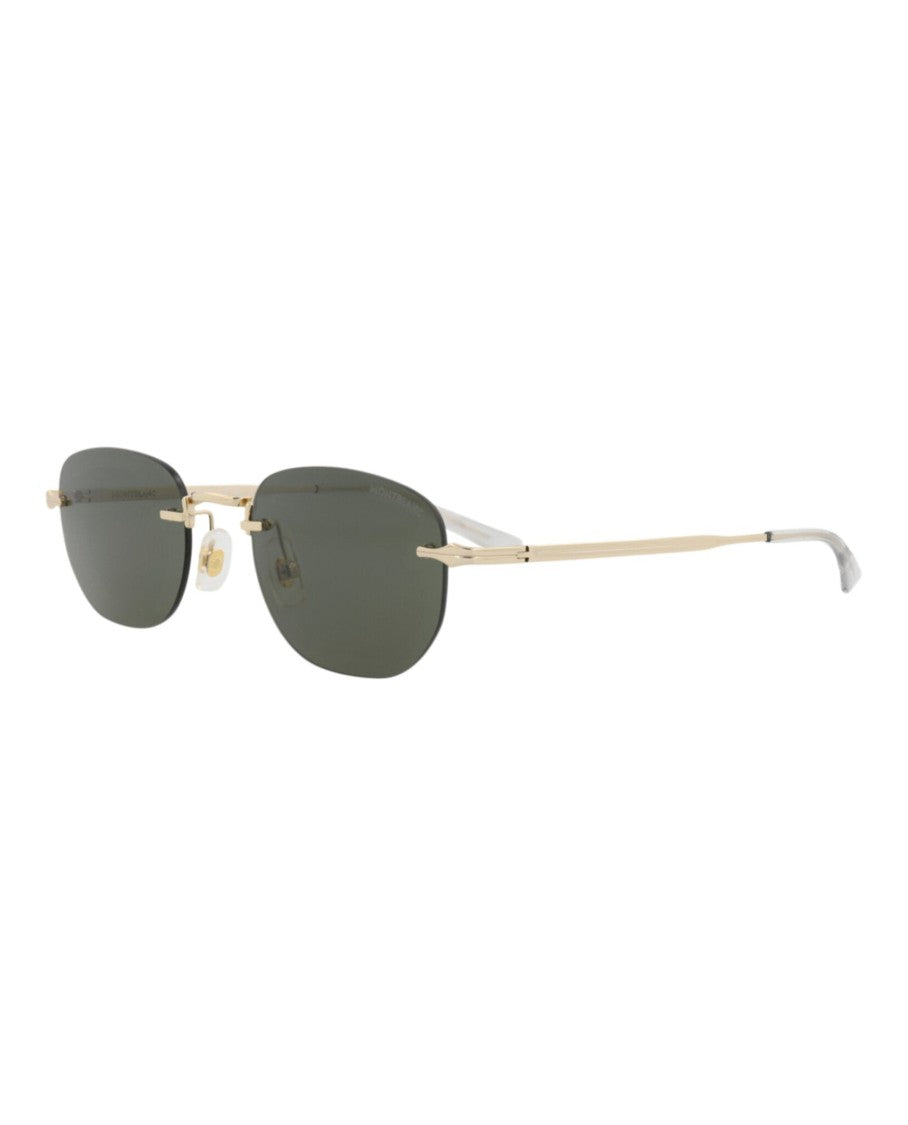 Montblanc Round-Frame Metal Sunglasses
