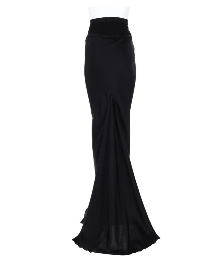 Rick Owens Long Fitted Skirt With High Waist And Flared Hem