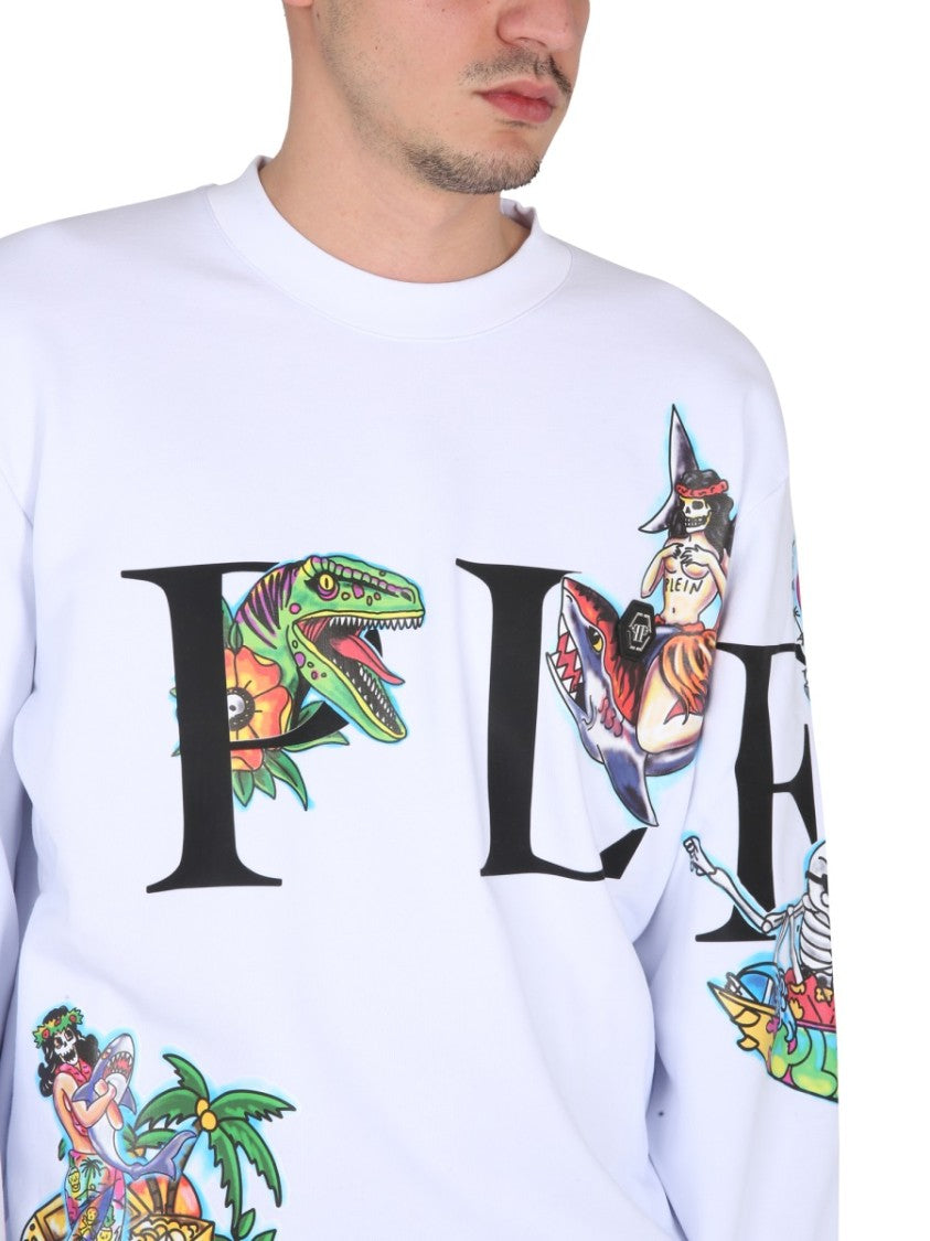 Philipp Plein Crewneck Sweatshirt With Front Graphic