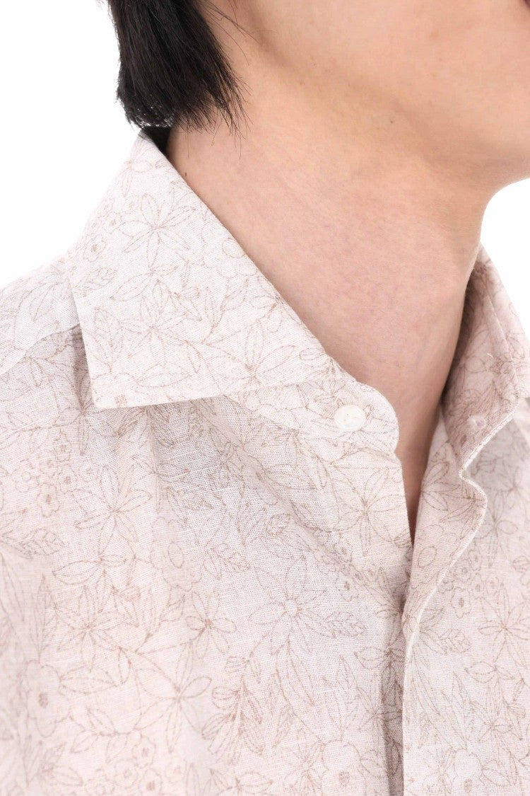 Barba Dandylife Floral Linen-Cotton Casual Shirt