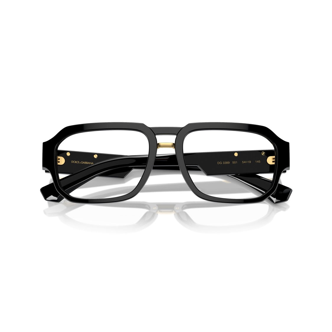 Dolce & Gabbana 0Dg3389 Rectangular Black Acetate Eyeglasses