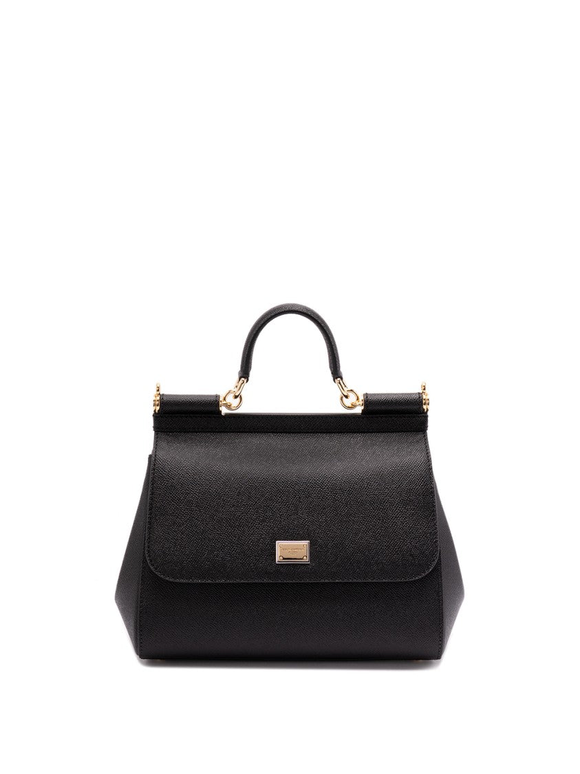 Dolce & Gabbana Structured Calf Leather Large Sicily Handbag