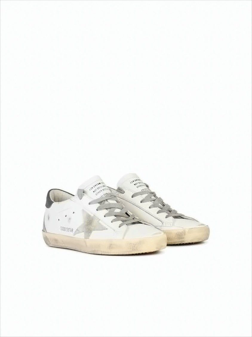 Golden Goose Distressed Low-Top Sneakers With Grey Suede Star