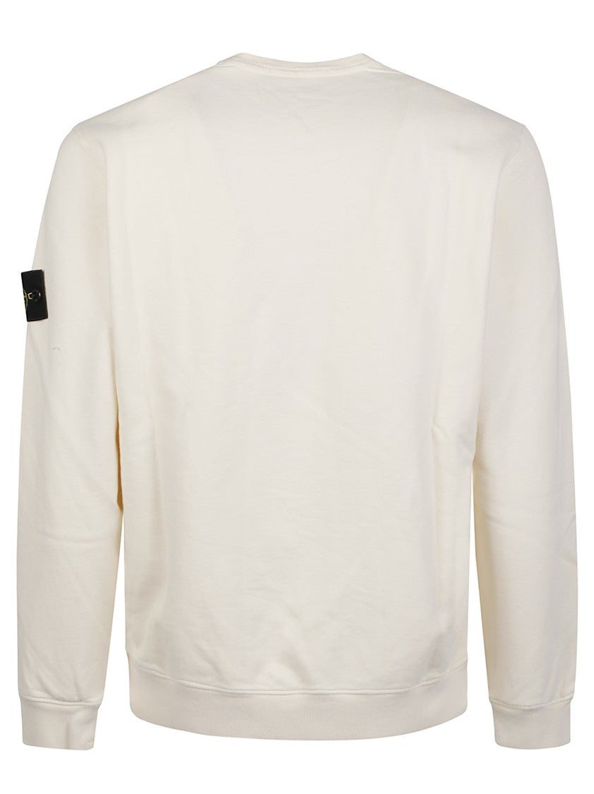 Stone Island Minimalist Cream Cotton Sweatshirt