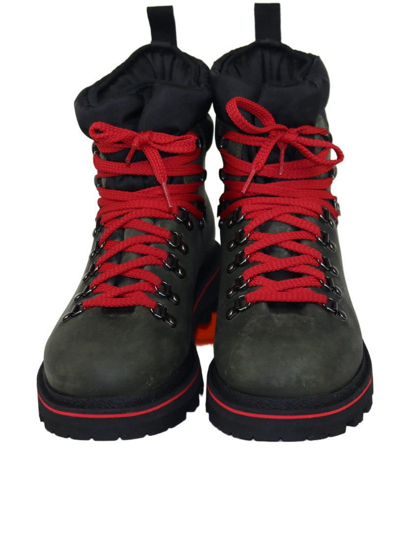 Monpiz Dark Olive Green Groste Leather Ski Snow Boots