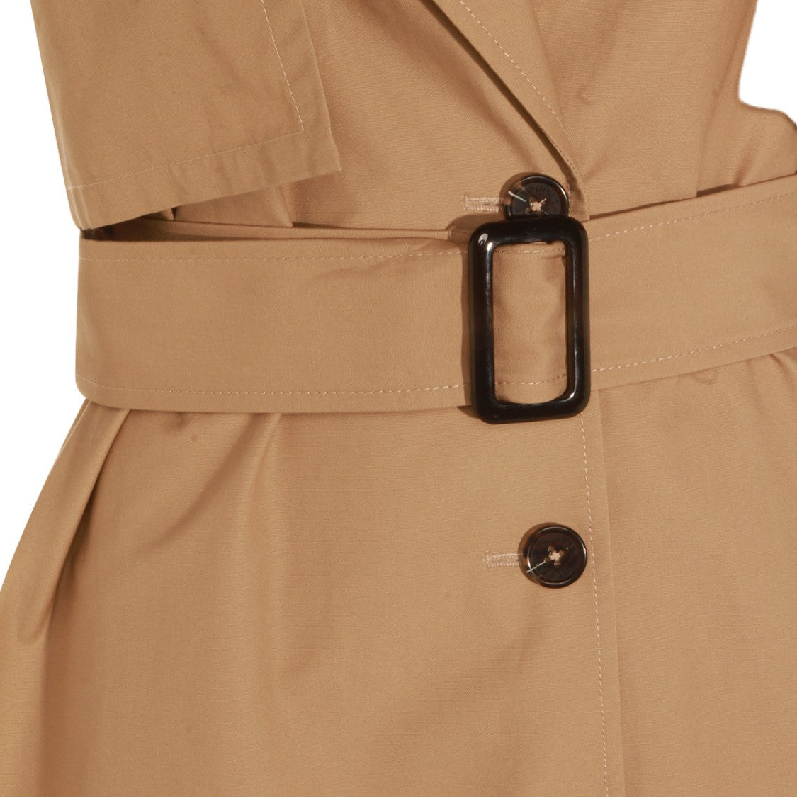 Twin-Set Sleeveless Trench Coat-Style Jacket With Wide Belt