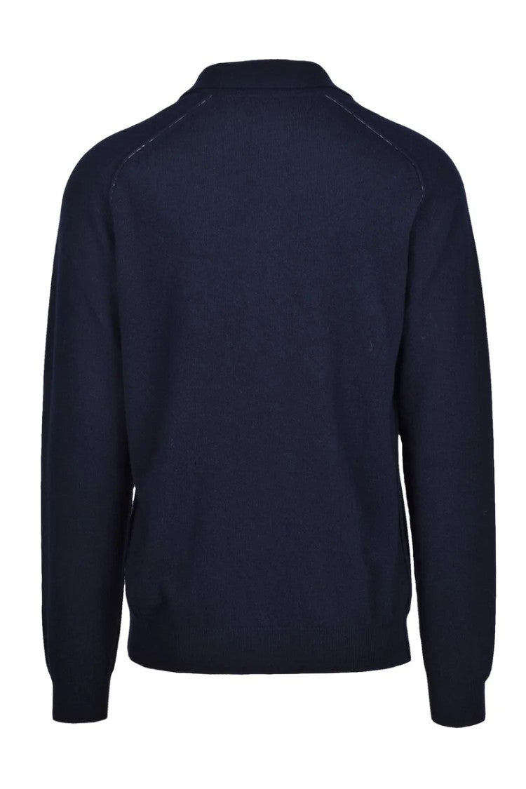 Roberto Collina Knit Polo Wool/Cashmere - Blue