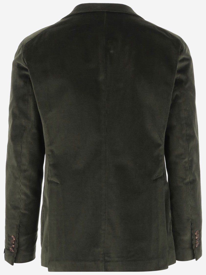 Tagliatore Stretch Cotton Velvet Single-Breasted Jacket