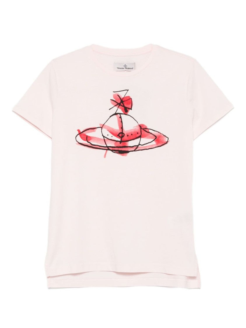 Vivienne Westwood Short-Sleeved Orb Graphic T-Shirt In Blush Pink