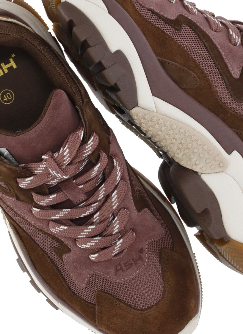 Ash Brown Addict Suede Mesh Sneakers