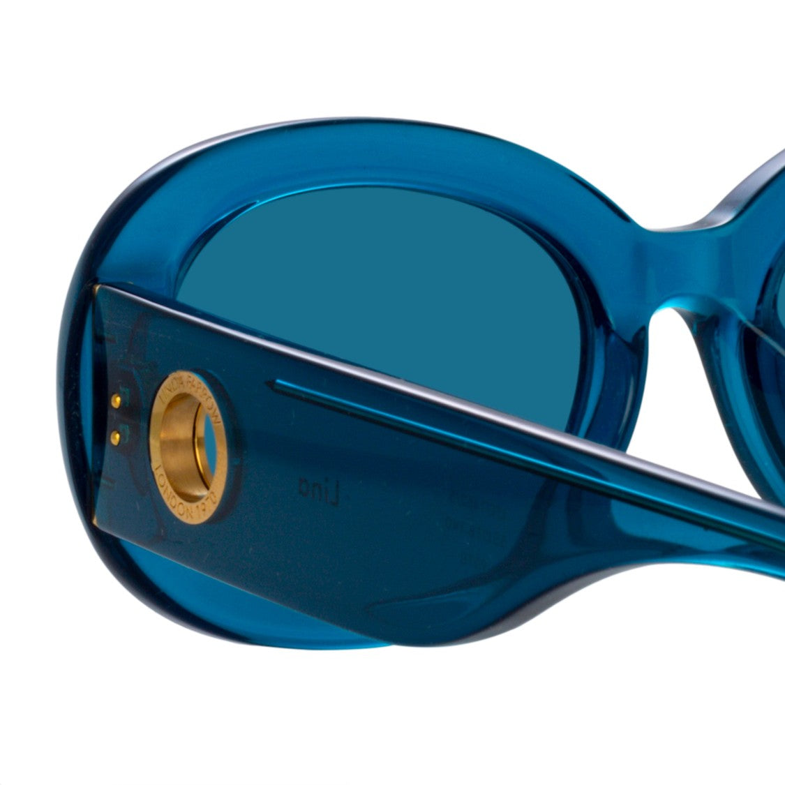 Linda Farrow Lina Oval Sunglasses In Blue