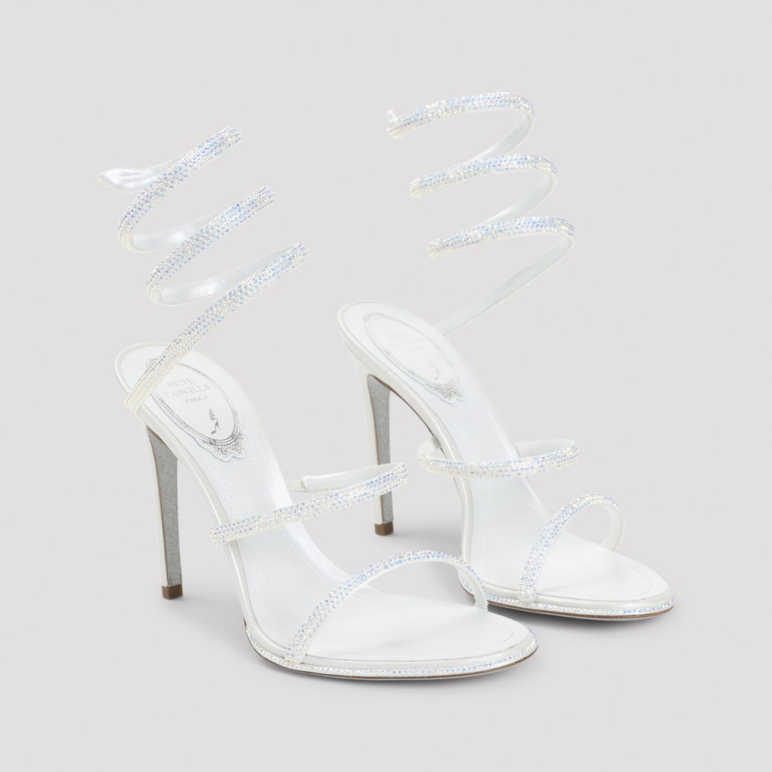 René Caovilla Cleo Ivory Leather Sandals