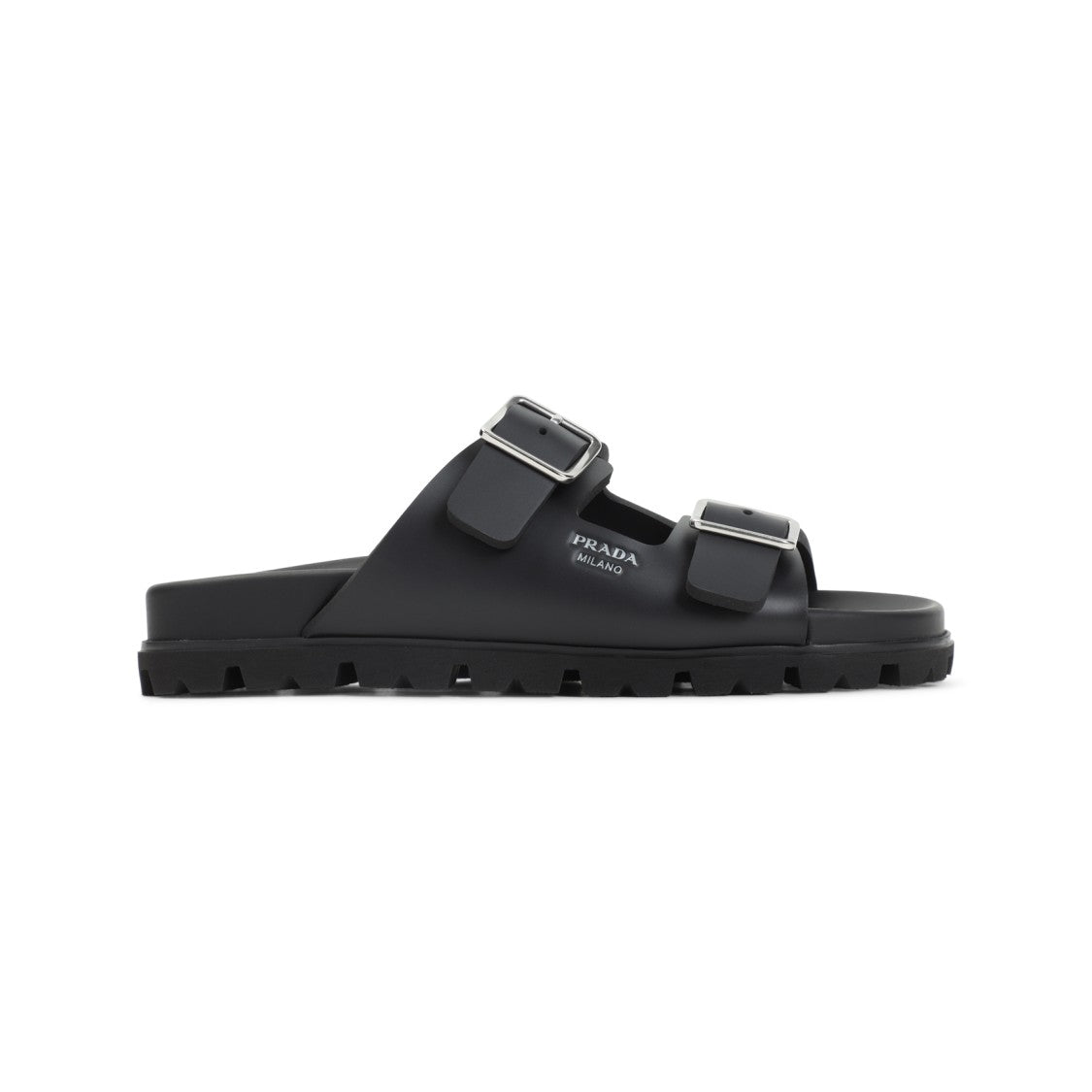 Prada Adjustable Black Eva Sandals With Contoured Footbed
