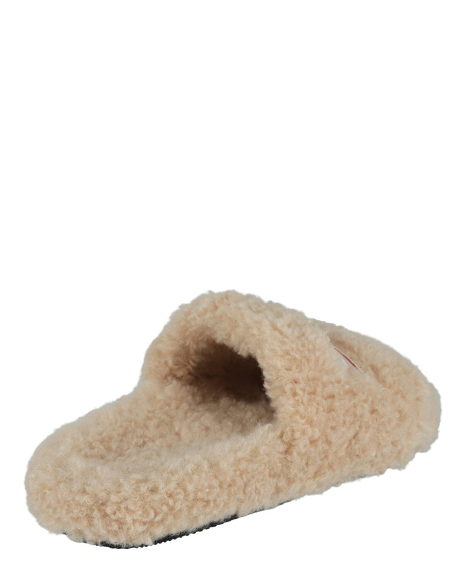 Balenciaga Political Campaign Faux-Shearling Slides