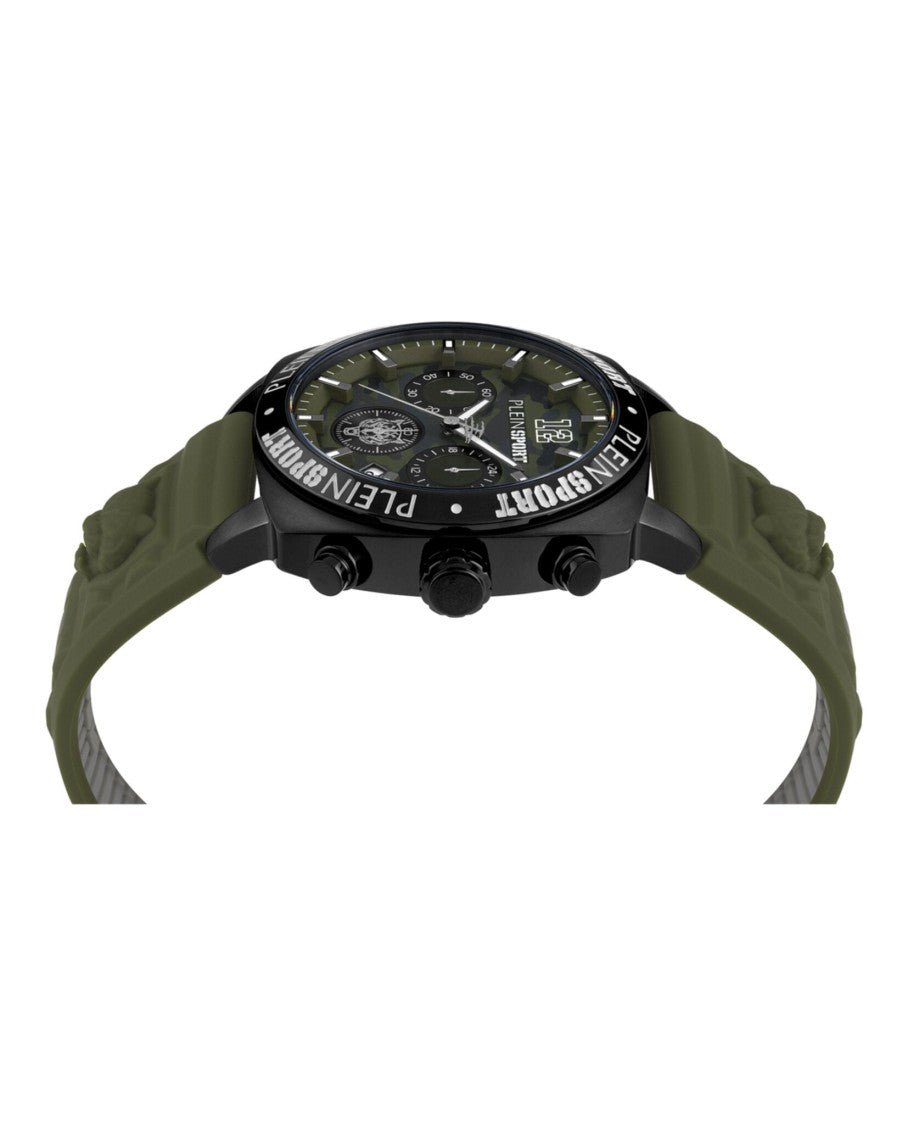 Plein Sport Wildcat Chronograph Watch With Camo Guilloche Dial