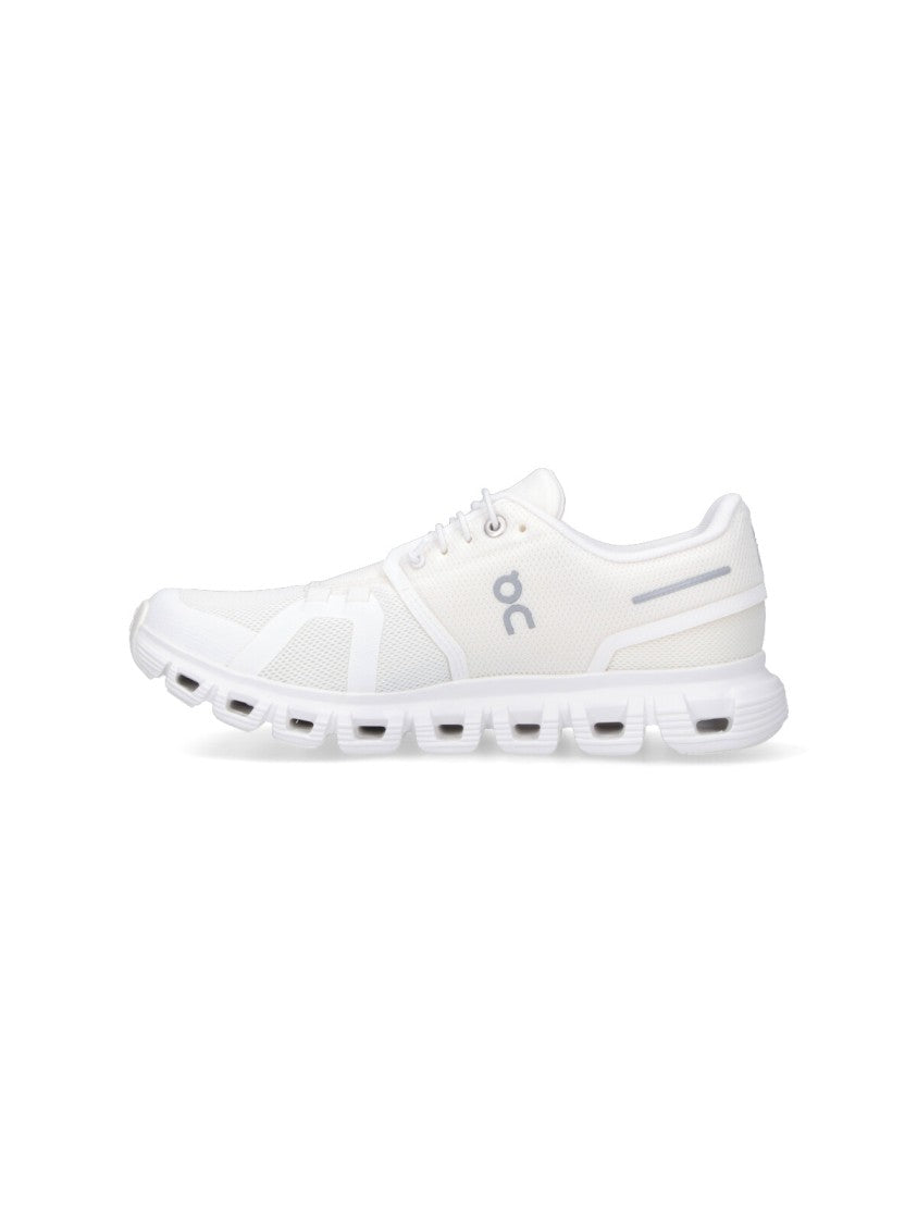 On Rounded Toe White Mesh Sneakers