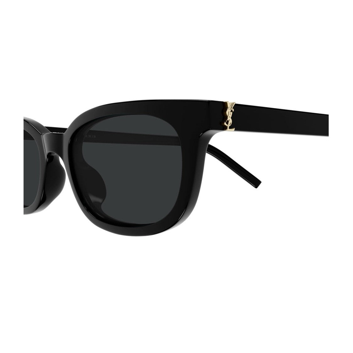 Saint Laurent Black Linea Monogram Recycled Acetate Rectangular Sunglasses