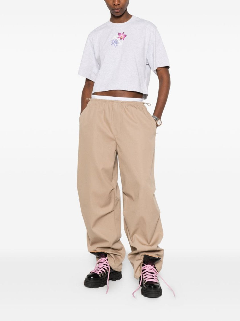 Off-White Cropped Multicolour Graphic T-Shirt With Relaxed Fit