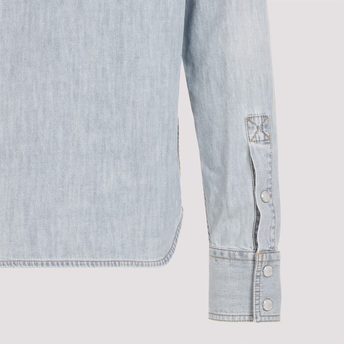 Bottega Veneta Light Blue Bleatch Cotton Shirt