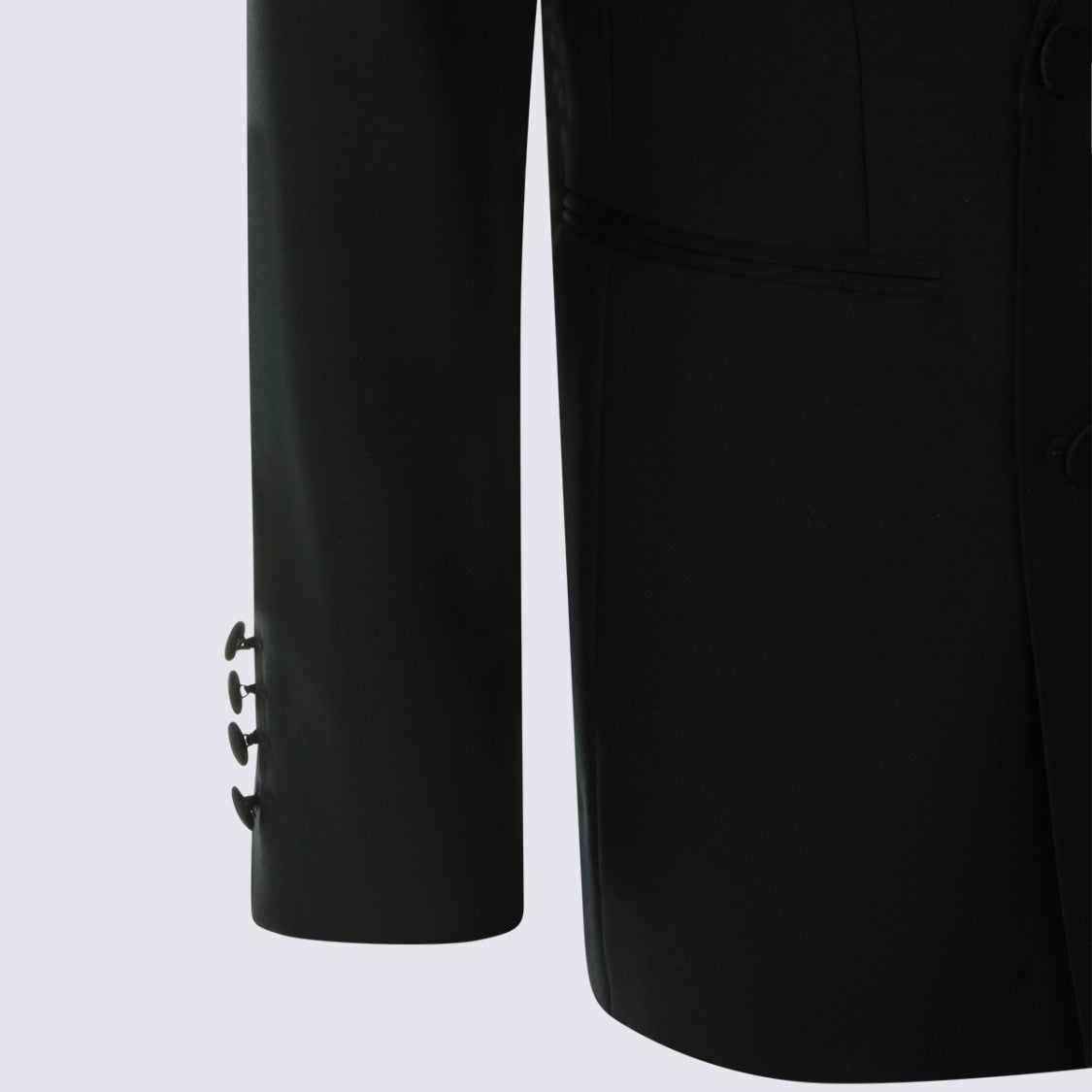 Canali Double-Breasted Black Blazer With Peak Lapels