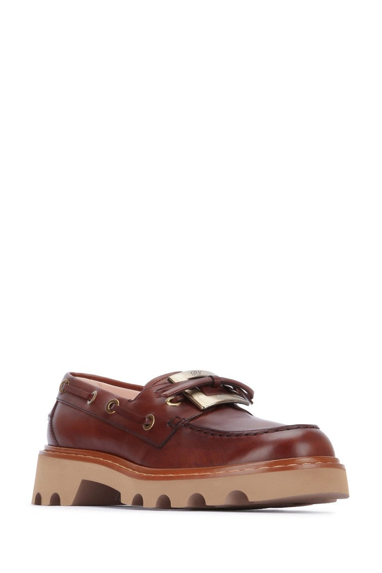 Roger Vivier Rich Brown Leather Loafers