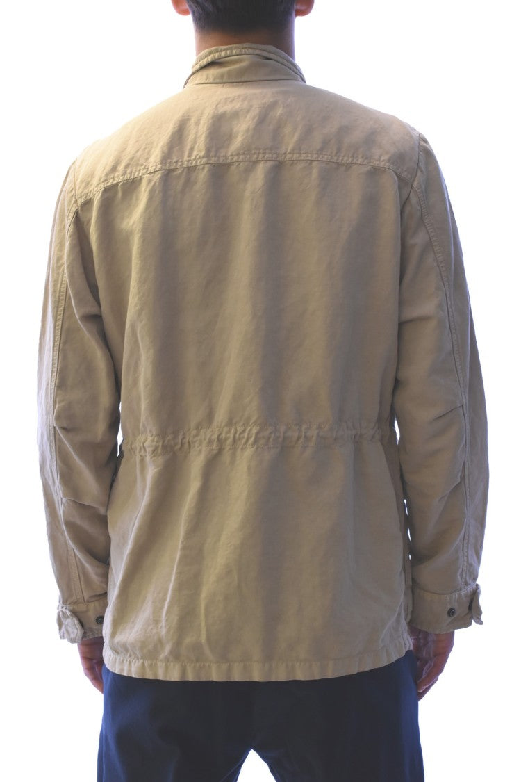 Fay Beige Technical Nylon Zip-Up Jacket