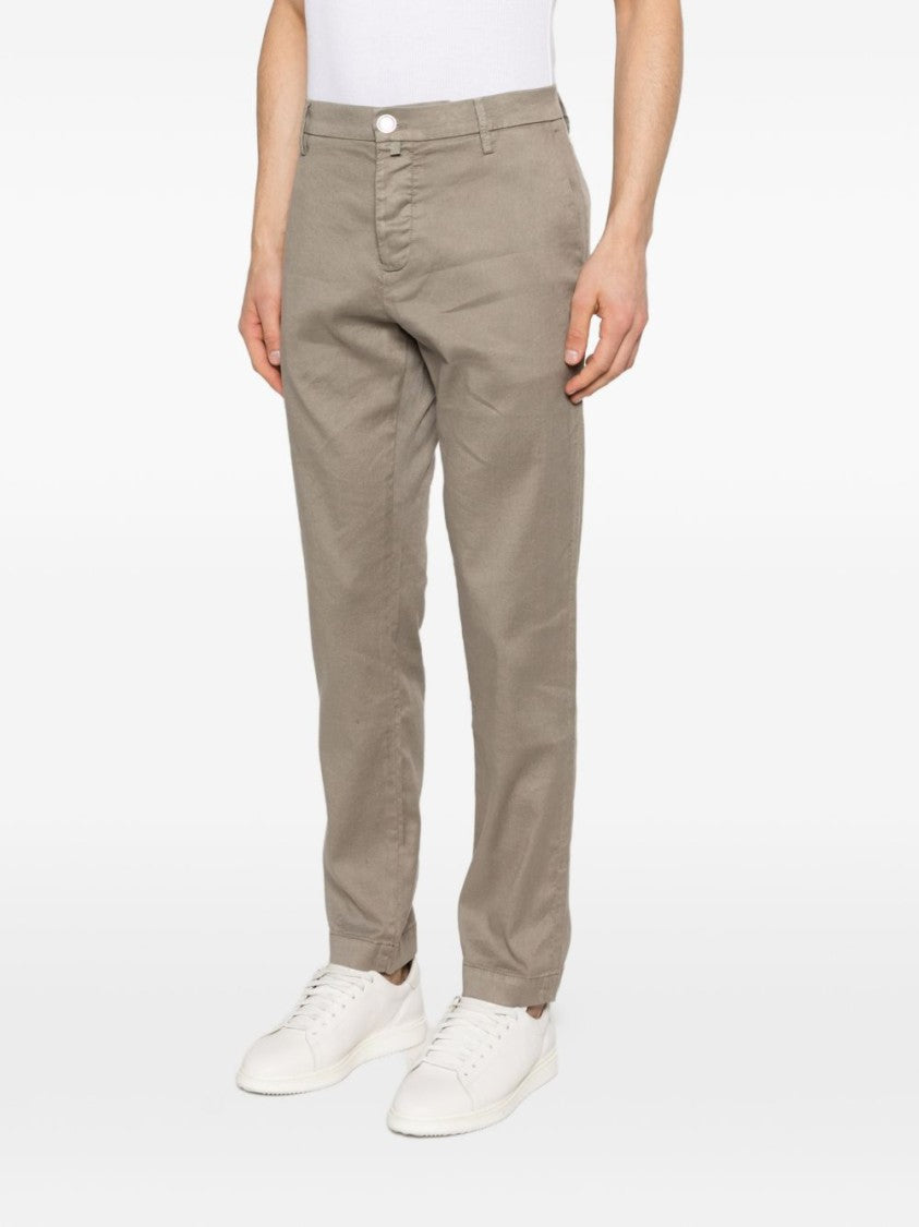 Jacob Cohen Button Fly Straight-Leg Pants With Tailored Finish