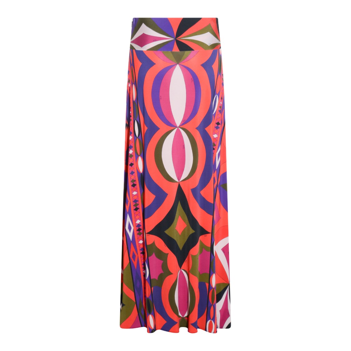 Emilio Pucci Geometric Maxi Skirt With Logo Print