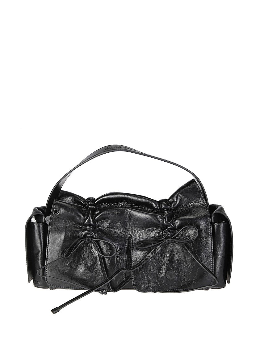 Acne Studios Multi-Pocket Handbag With Bow Accents And Magnetic Closure