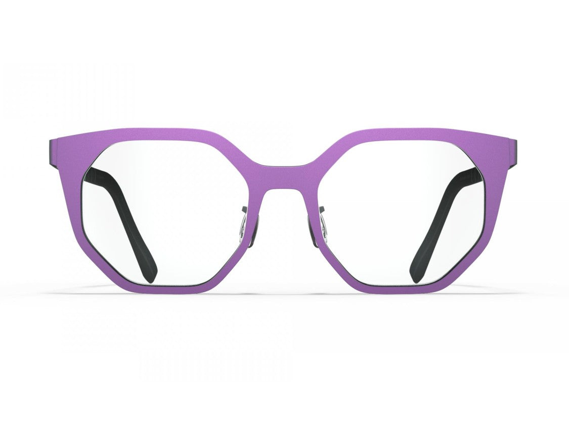 Blackfin Purple Bf10102 Matte Titanium Geometric Eyeglasses