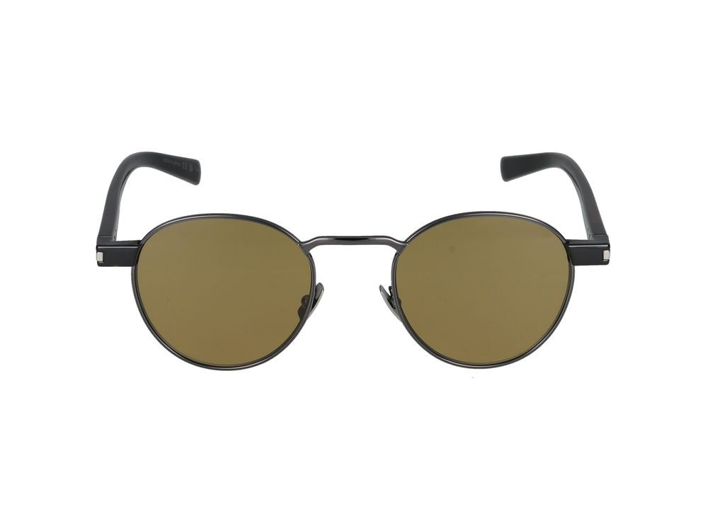 Saint Laurent Ruthenium Round Metal Sunglasses