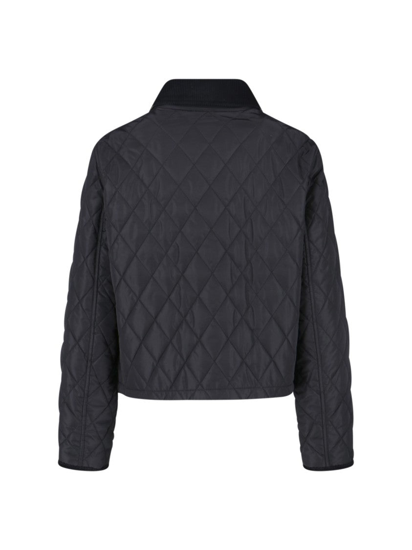 Burberry Black Classic Collar Crop Jacket