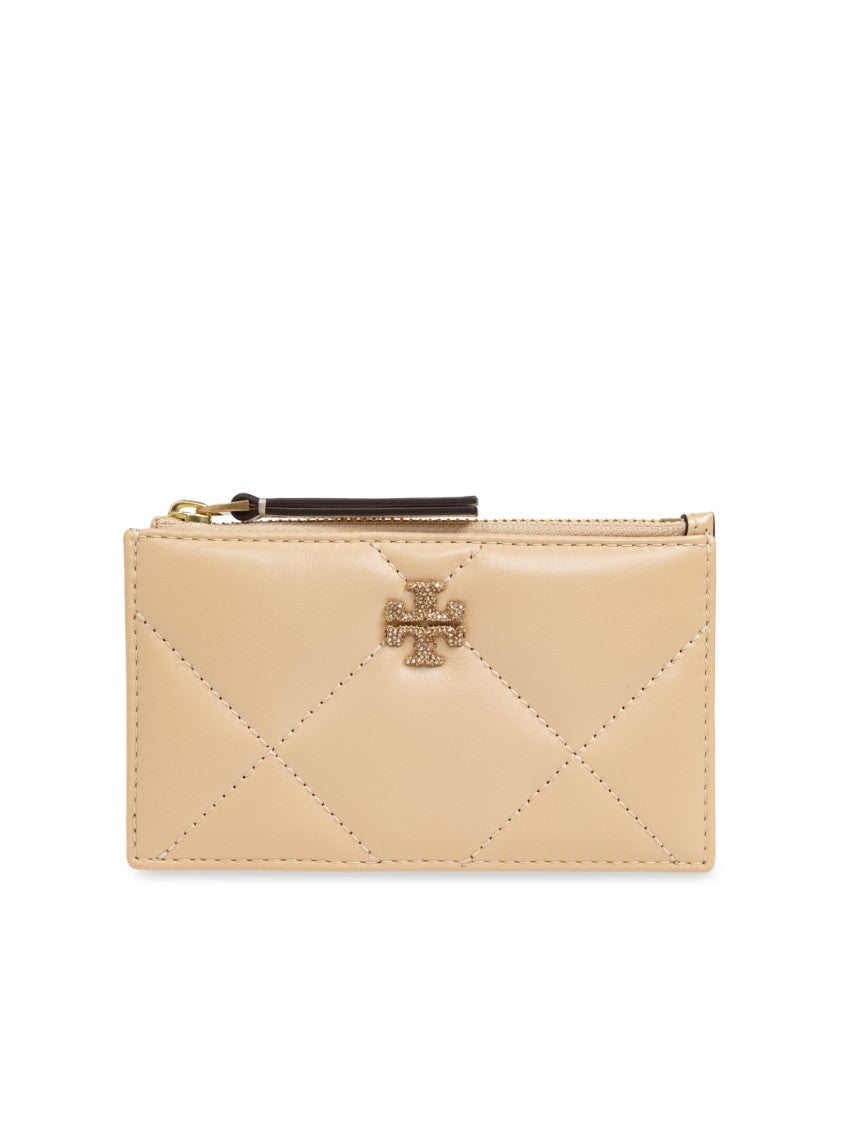 Tory Burch Kira Quilted Pave Logo Card Case