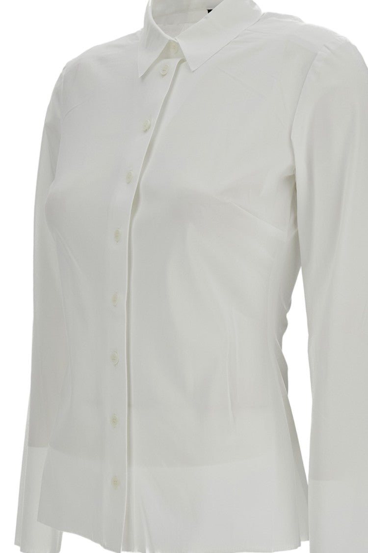 Irie' White Fitted Pointed Collar Casual Shirt