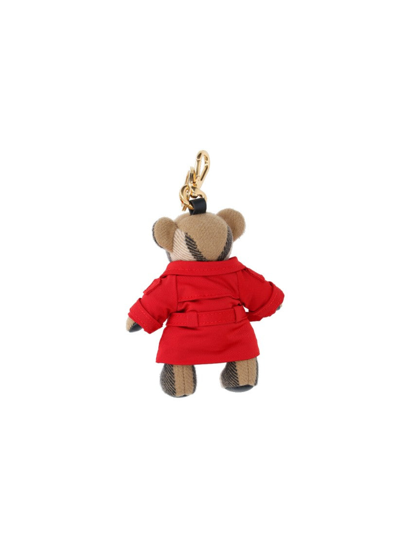 Burberry Thomas Teddy Bear Charm In Red Cashmere