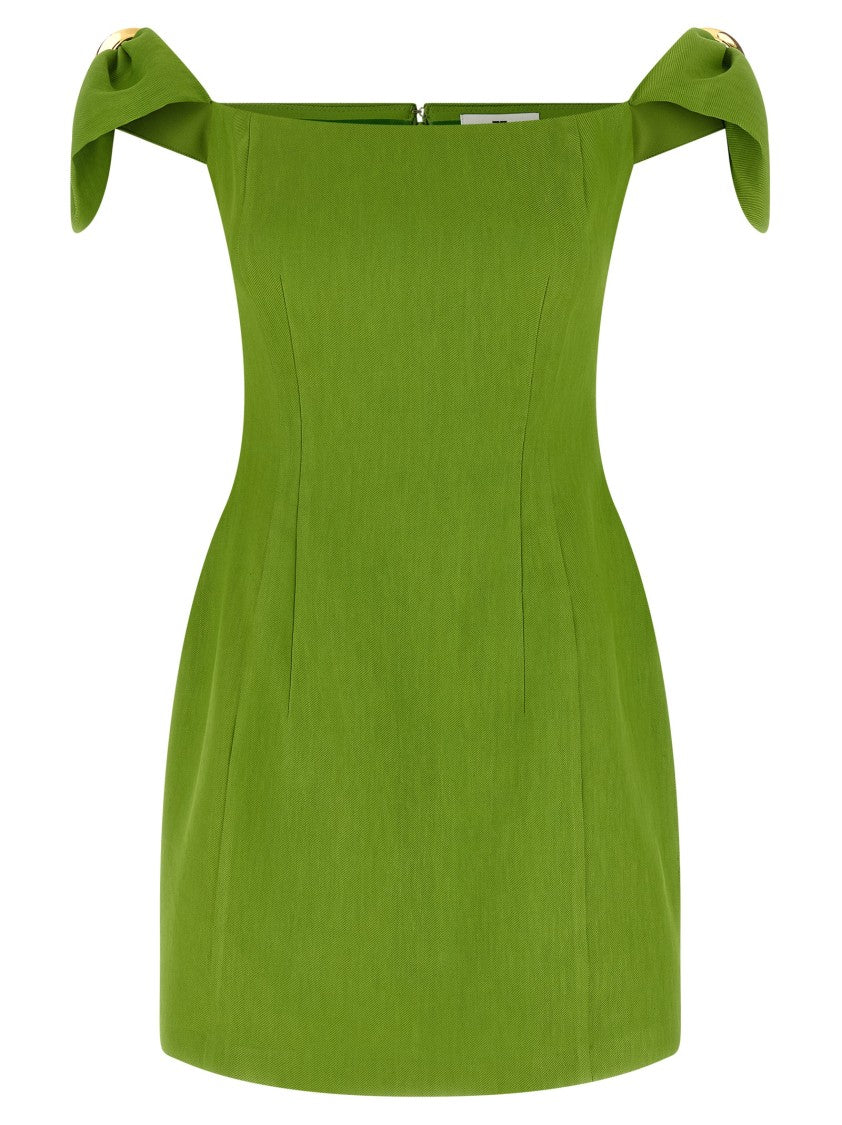 Elisabetta Franchi Amphora Mini Dress With Bow-Detail Sleeves