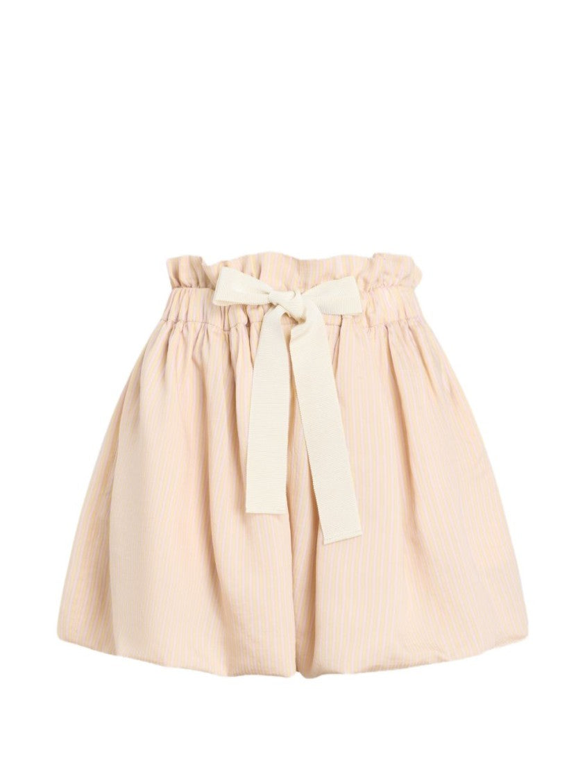 Patou Black Gathered Ruffled Waistband Bow Skirt