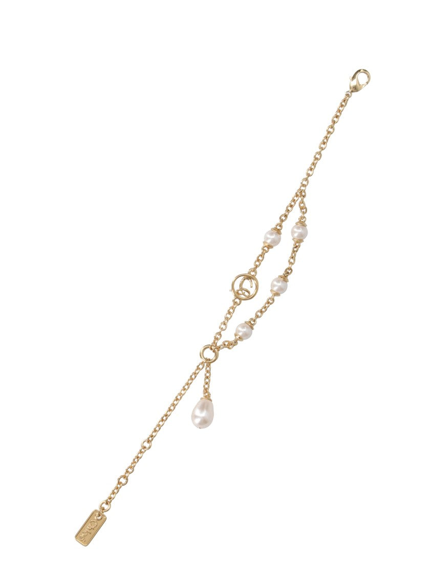 Chloé White Irregular Pearl Metal Bracelet
