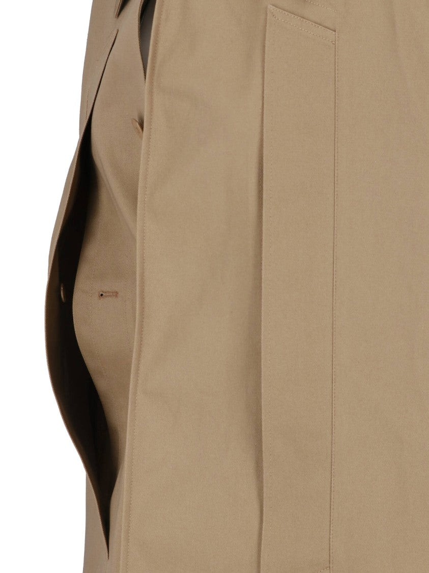 Mm6 By Maison Margiela Boxy Beige Jacket With Padded Shoulders