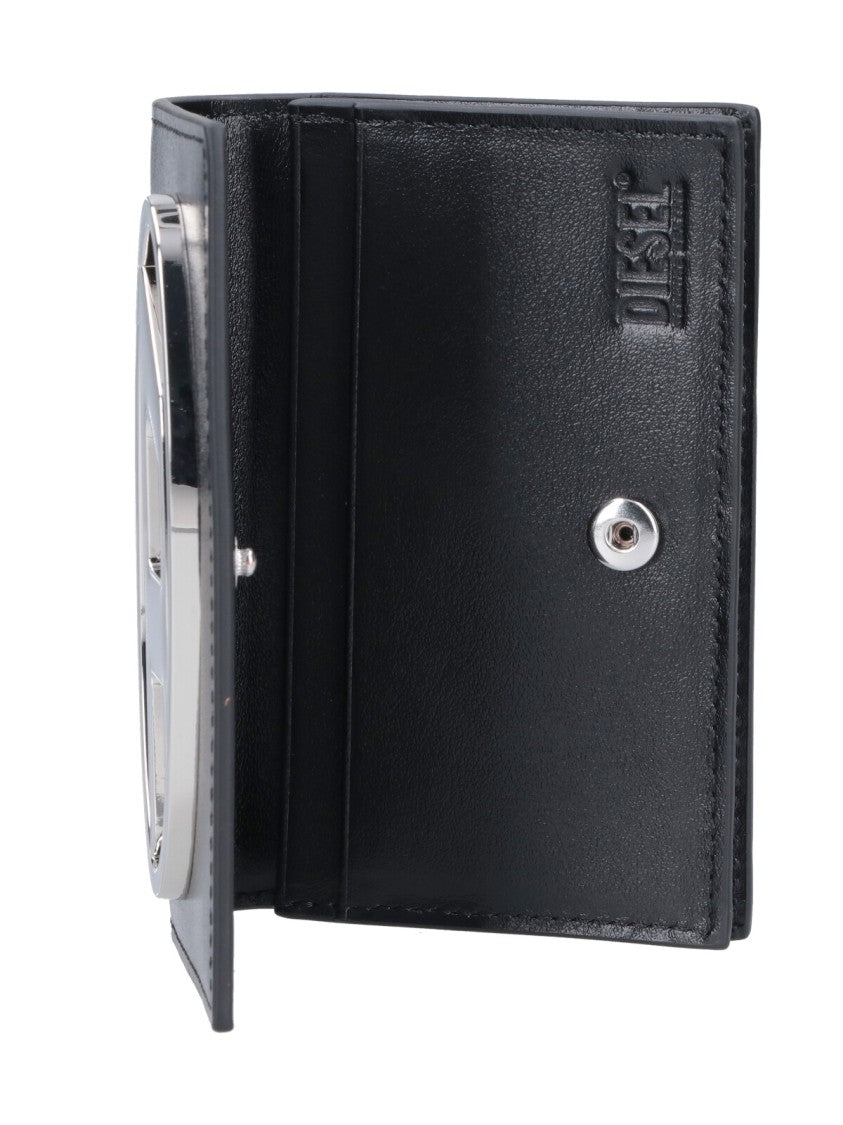Diesel Black Leather Diesel Oval-D Wallet
