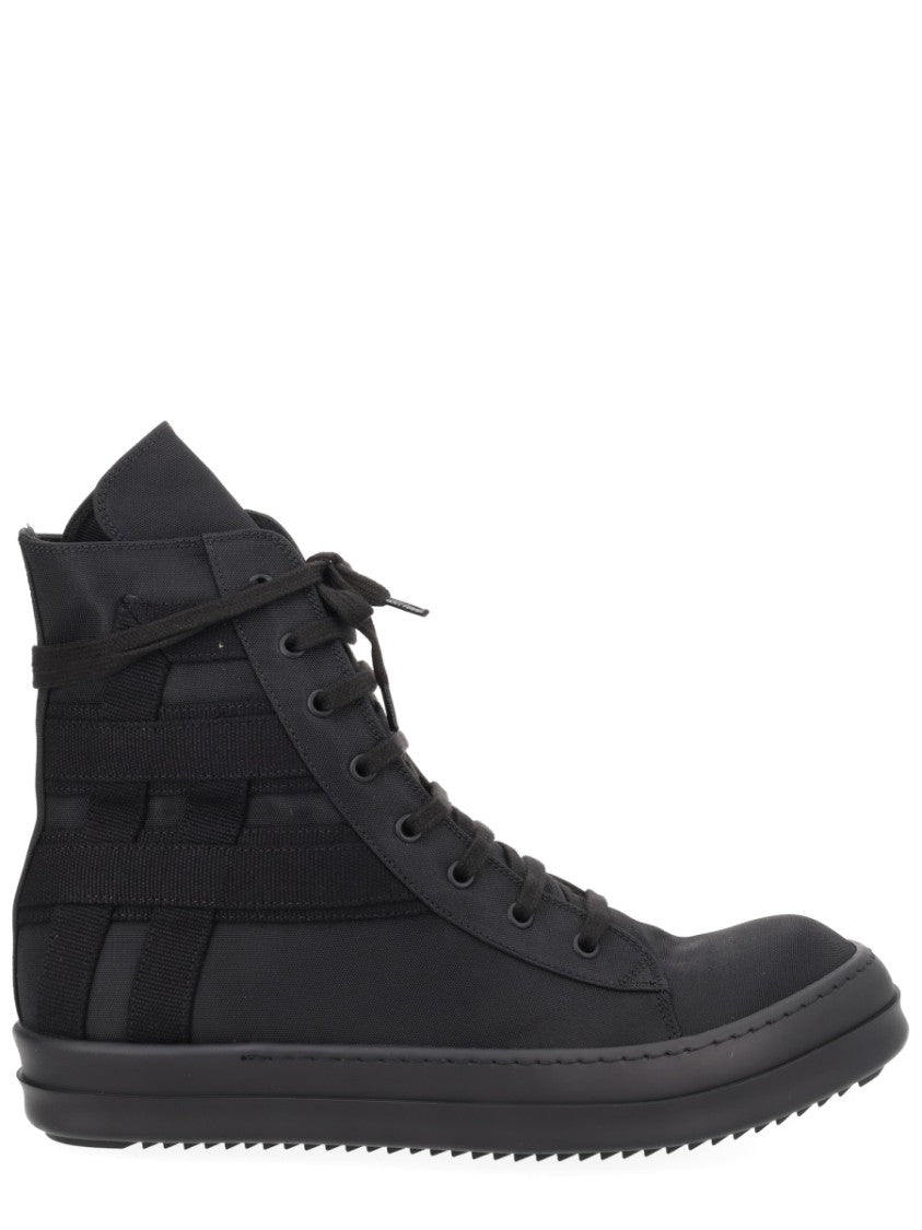 Drkshdw By Rick Owens Black Vegan Sneaks Layered High-Top Sneakers