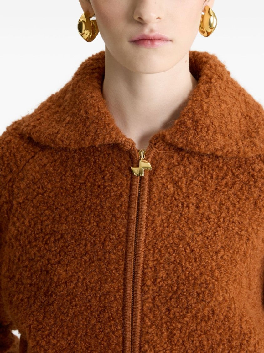 Patou Bouclé Bomber Jacket In Wool