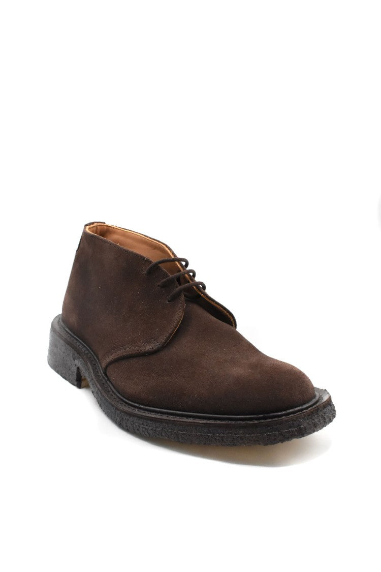 Tricker's Dark Brown Winston Three-Eyelet Suede Chukka Boots