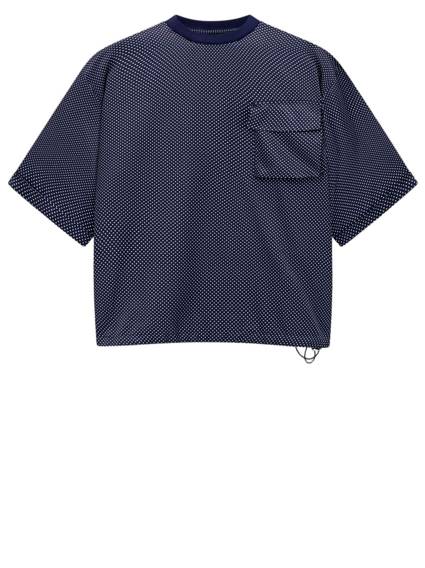 Giorgio Armani Navy Striped Printed Silk Top