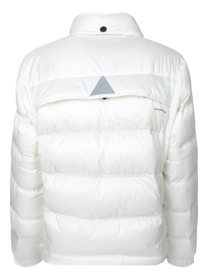 Moncler Grenoble High-Collared White Down Jacket