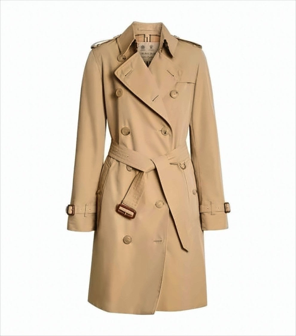 Burberry Double-Breasted Trench Coat With Distinctive Check Hood