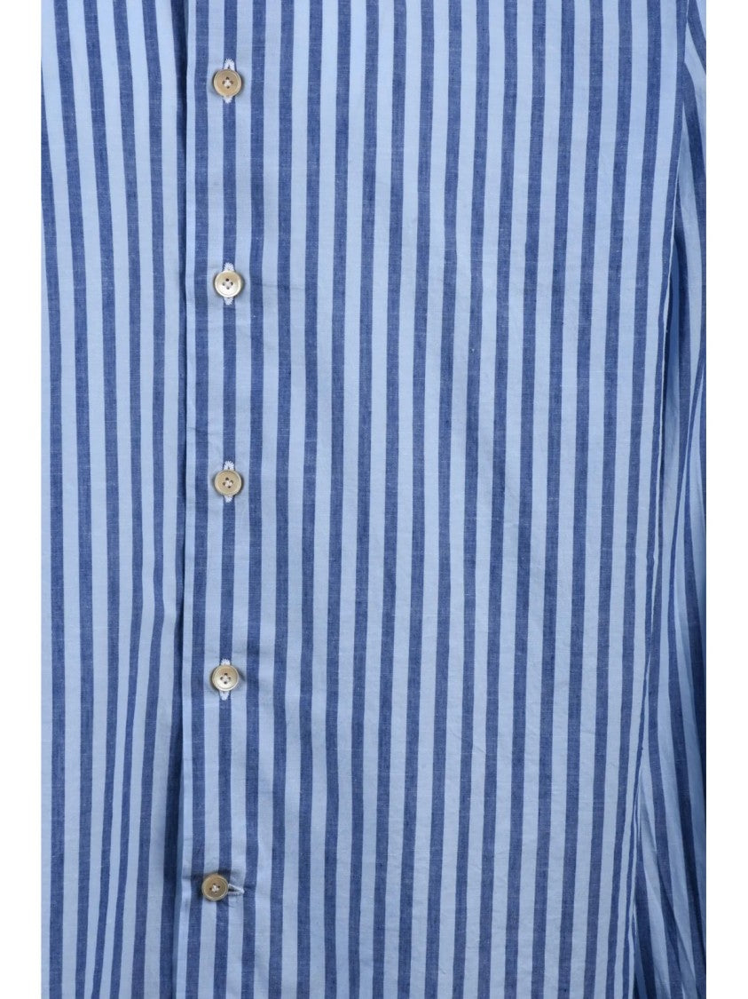 Alessandro Gherardi Blue Cotton-Blend Striped Shirt